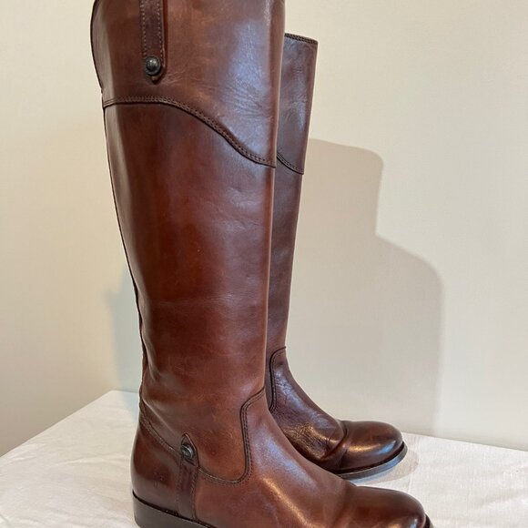 Frye Melissa Button Boots Cognac Size 6 - Picture 2 of 11
